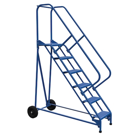 Vestil 90 H Steel Roll A Fold Ladder, 50 deg., Perf, 6 Step, 6 Steps LAD-RAF-6-P-EZ